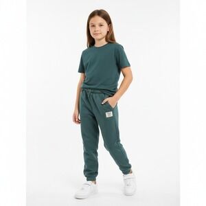 ZARA Kids Joggers 7–8 Green Sweatpants NWT Elastic Waist unisex cotton blend